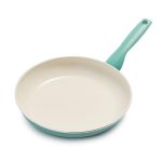 Beste koekenpan zonder PFAS GreenPan Rio Gezonde Keramische Koekenpan met Antiaanbak van 26 cm, PFAS-vrij, Stay-Cool-handgreep, Ovenbestendig tot 160°C, Turkoois & Crème