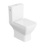 LAVITA Lotus Eendelig staand toilet met ingebouwde spoelbak, wc-deksel met softclosemechanisme, keramiek, zonder spoelrand, toiletpot, staand