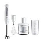 Braun MultiQuick 5 - Staafmixer met Hakmolen en Garde voor Soep, Smoothies en Shakes, 21 Snelheden + Turbo, Hakmolen 500ml, Maatbeker 600ml, 1000W, Wit (MQ50236M)