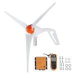 VEVOR 500W windturbinegenerator met anemometer, 12V windturbinekit, 3-bladige windgenerator, MPPT-controller en instelbare windrichting, geschikt voor thuis, boerderij, campers, boten