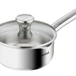 Tefal Duetto A7052263 Roestvrijstalen Steelpan 16 cm, 1,7L Inhoud, 10 Jaar Garantie, Maatstrepen, Schenkrand, Inductiegeschikt, Geventileerd Glazen Deksel, Vaatwasmachinebestendig