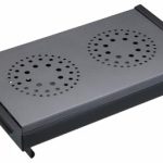 KitchenCraft MasterClass Professionele Voedselverwarmer en Verwarmer van Borden, Met 2 Theelichtjes, 17,3 x 33,2 x 6,5 Centimeter, Zwart/Grijs, MCC2FWARM
