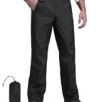 33,000ft Opvouwbare regenbroek voor heren, waterdicht, lichte fietsbroek, winddicht, reflecterende wandelbroek voor golf, outdoor, vissen, zwart, L / 32L
