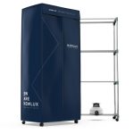 Newlux K Draagbare elektrische wasdroger Secadry XXL, droger met ventilatie, 1200 W, grote capaciteit 15 kg, timer 180 min, 3 standen, stil, multifunctioneel: droger, kast, wasrek blauw