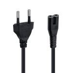 Mcbazel 1.5m C7 Stroomkabel 2-Polig Netsnoer met Eurostekker voor TV, PS5/PS4/PS3/PS2/PS1, Xbox, smart-tv, print, radio en monitor - Apparaatsnoer Zwart (Platte Stekker)