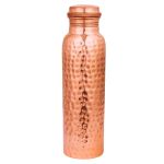 Craftstribe Handcrafted Pure Copper Water Bottle – 950 ML (32.5 Oz) Capacity | Hammered Design | 100% Pure Copper Water Bottle Vessel | Leak-Proof | Authentic Ayurvedic Copper Bottle