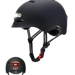 Fietshelm met Rood Achterlicht + Wit LED-Voorlicht. MTB Helm, Skateboard, Skates. Elektrische Scooterhelm, Lichtgewicht met Uitneembare Voering, PC +EPS-schaal, 14 Ventilatieopeningen. USB-kabel.