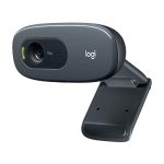 Logitech C270 HD Webcam, 720p/30fps, breedbeeld video-oproep, lichtcorrectie, ruisonderdrukkende microfoon, voor Skype, FaceTime, Hangouts, WebEx, PC/Mac/Laptop/Tablet/Chromebook - Grijs