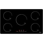 IsEasy Inductieplaat met 5 kookplaten, inductiekookplaat, 5 huizen, inbouw, 8600 W, booster, timer, touch-bediening, kinderslot, 90 cm