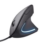 Trust Verto Verticale Muis 1000-1600 DPI, Ergonomische Muis, Zwart