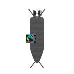 Brabantia - Ironing Board B - With Adjustable Iron Rest - Adjustable in Height - Non-Slip Rubber Feet - Cotton Cover with Foam Layer - Foldable - Denim Black - 124x38 cm