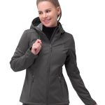 33,000ft Softshelljas voor dames, waterdichte functionele jas met capuchon, grijs, 50