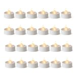 Beste LED kaarsen Amazon Basics LED Flameless Tea Lights Battery Operated Candles with Batteries Included, Pack of 24, 3.65 cm (Dia.) x 3.34 cm (H), White