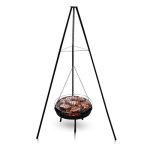Muntel BBQ Multi-Grill Tripodset – Zwenkgrill met Driepoot (160 cm), Vuurschaal, Grillrooster, Rookplanken & Kookpot – In Hoogte Verstelbare Outdoor Grill – Ideaal voor Tuin & Camping – Zwart