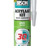 Bison Acrylaatkit snel 30 minuten koker 300 ml - afdichtingskit voor het afdichten van voegen, naden, kieren en scheuren, overschilderbaar, strak afmesbaar