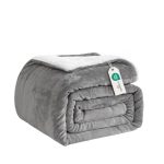 Beste deken Good Nite Knuffeldeken 150 x 200 cm, grijs, fleecedeken, woondeken, Sherpa bankdeken, warm, zacht voor de winter, grijs, 150 x 200 cm
