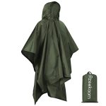Azeekoom Regenponcho, Regenjas Poncho Multifunctionele met Capuchon, Regen Poncho voor Dames Heren,Outdoor Regenjas voor Camping, Wandelen, Vissen, Jacht (Groen)