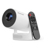 Alwtniet Mini-projector, mini-beamer, 4K ondersteund, wifi 6 en Bluetooth 5.4, 5 W luidspreker, automatische trapeziumcorrectie, 180° draaibaar, draagbare projector voor thuis en buiten, Android
