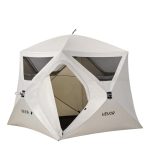VEVOR Instant campingtent voor 4 personen, pop-up-tent, draagbaar, met grote ramen, draagtas, voor camping, familie, vrienden, beige