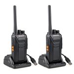 Retevis RT27 Walkie Talkie Portofoons PMR446 Vergunningsvrije 16 Kanalen CTCSS/DCS VOX Oplaadbare Walkie Talkies met USB-laadstation (1 Paar, Zwart)