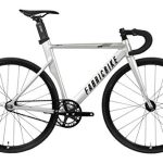 FabricBike Aero - Fixed, Fixie, fiets met enkele snelheid, aluminium frame en carbon vork, 28" wielen, 5 kleuren, 3 maten, 7,95 kg (maat M) (L-58cm, Space Grey & Black)