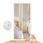 Kattendeurscherm, 90X210CM Versterkt Katbestendig gaasscherm voor de deur, zware vliegengordijn Huisdierscherm met rits, voorkomt dat honden en katten de woonkamer, slaapkamer, terras verlaten