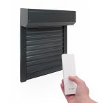 Draadloos elektrisch rolluik B150 × H155 cm antraciet grijs aluminium – met afstandsbediening – inkortbaar – compleet rolluik pakket – eenvoudig te installeren