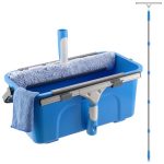 Mitclear Professionele Raamreiniger Set - Emmer(12L), Raamtrekker mit Siliconen Lip(35cm), Verlengsteel(196cm), Microvezelhoes en Doek, Ruitenreinigingsset voor Huis, Auto & Camper