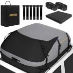 GADLANE Autodaktas, 550L, waterdichte dakkoffer voor auto's en SUV's, met of zonder dakdrager, met 6 stevige riemen, antislipmat, opbergtas (grijs)