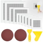 flintronic 10 stuks aluminium wandreparatiepatches, 2/4/6 inch zelfklevende mesh-patches, reparatieset voor gipsplaten, 2 schuurpapier + 2 schrapers, voor reparatie van muren en plafonds
