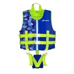 Tooklee Zwemvest voor Kinderen, Folat jas met verstelbare tailleband en kruisband, Geschikt voor training en zwemlessen, Blauw/M/19-30kg