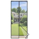 Apalus Prime Vliegengordijn voor Deur met Magnetische Sluiting, Insectenhor voor Balkondeur, Lichtdoorlatend en Weerbestendig, Extra Sterke Magneten, 3.8 cm Bevestigingsband Boven, (100x240 cm, Zwart)