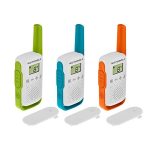 Motorola Solutions - T42 Triple Walkie Talkie Talkabout, 3-pack, PMR446, 16 kanalen, 4 km bereik, meerkleurig, eenvoudig te koppelen, waterdicht