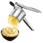 Beste pureeknijper VonShef Professionele aardappelpers/fruitpers/Spätzle-pers van roestvrij staal met zwarte soft-touch handgrepen