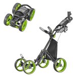 Beste golftrolley Caddytek Golfwagen met 4 wielen - Compact, lichtgewicht, dichtbij opvouwbare push pull caddy karretje - Explorer V8, lime, one size