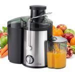LEHMANN Sapcentrifuge, Snelle Sapbereiding, 2 Snelheden, Grote Invoeropening van 75 mm, 1,5 L Pulpcontainer en 450 ml Sapcontainer, Roestvrij Staal, Sapmachine voor Groenten en Fruit