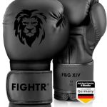 FIGHTR® Premium Bokshandschoenen - ideale stabiliteit & slagkracht | Punching handschoenen voor boksen, MMA, Muay Thai, kickboksen & vechtsport | incl. draagtas (All Black, 14 oz)
