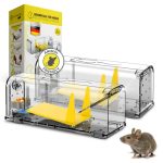 HEIMWERT Live Trap Muizenval Set van 2 met wateropslag + aasbox + ventilatieopeningen - muizen live-val met snelsluiting uitgang zonder muizencontact I Muisvallen Live Traps Set