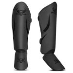 Beast Rage Muay Thai Scheenbeschermers voor MMA, Kickboksen, Vechtsport-Duurzame scheenbeschermers met wreefbescherming, verstelbaar, goede pasvorm, (Black, L/XL)
