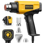 SEEKONE Heteluchtpistool 2000W met Instelbare Temperatuur 50-600℃ Warmtepistolen Kit met 1,5S Snelle Verwarming en Overbelastingsbeveiliging voor DIY Crafts Verf Verwijderen