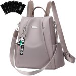Eshow Rugzak voor dames, klein, anti-diefstal, kleine stadsrugzak, elegant, 3-in-1 rugzakhandtas, rugzaktas, modern, voor pendelen, school, werk, reizen, Grijs standaardmodel, Small, Casual