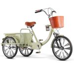 Bakfiets met achtercabine, 3-wielerfiets met 20 inch wielen, driewieler voor volwassenen met dubbele remmen, cruiser voor recreatie, winkelen, sporten, voorvering