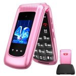 Beste senioren GSM 4G 4G Seniorenmobiele Telefoon Inklapbare Mobiele Telefoon Zonder Contract, Dual-SIM Mobiele Telefoon Voor Gepensioneerden Met Grote Toetsen, Spraakankondiging, Laadstation, Flip Mobiele Telefoon Voor