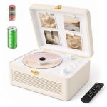 CD-speler Draagbaar Bluetooth: Kegaudio Radio met CD speler met luidspreker Afstandsbediening Ondersteunt USB/AUX-weergave Hoofdtelefoonaansluiting Wit