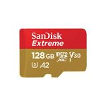 SANDISK Extreme microSD kaart 128 GB + adapter, tot 190 MB/s lezen