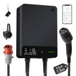dé Wallbox 11kW [7,5m, 6-16A, 3-Fase] EV Oplader 11kW met APP en RFID, EV-laadstation met Aardlekschakelaar Type B en IP54 Bescherming, voor BEV/PHEV, Zwart