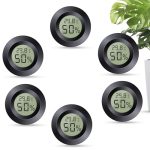 Dictien Mini Hygrometer Thermometer Digitaal, 6 Stuks, Zwart