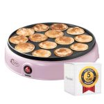 Beste poffertjespan Bestron APFM700SDP poffertjesmaker in retro-design, electrisch poffertjes apparaat met antiaanbaklaag & indicatielampje, Sweet Dreams, 800 W, kleur: roze