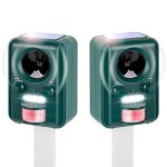VOSS.sonic 2000 ultrasone verjager, ultrasone afweer met solar & flits, voordeelset 2 stuks - voor het verjagen van dieren zoals katten, honden, marters