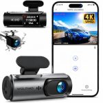 WOLFANG Dashcam Auto Voor Achter 4K WiFi Dashcam, Ultra Nachtzicht, 170° Groothoek, WDR, 24-uurs parkeermodus, G-sensor, Loop Recording